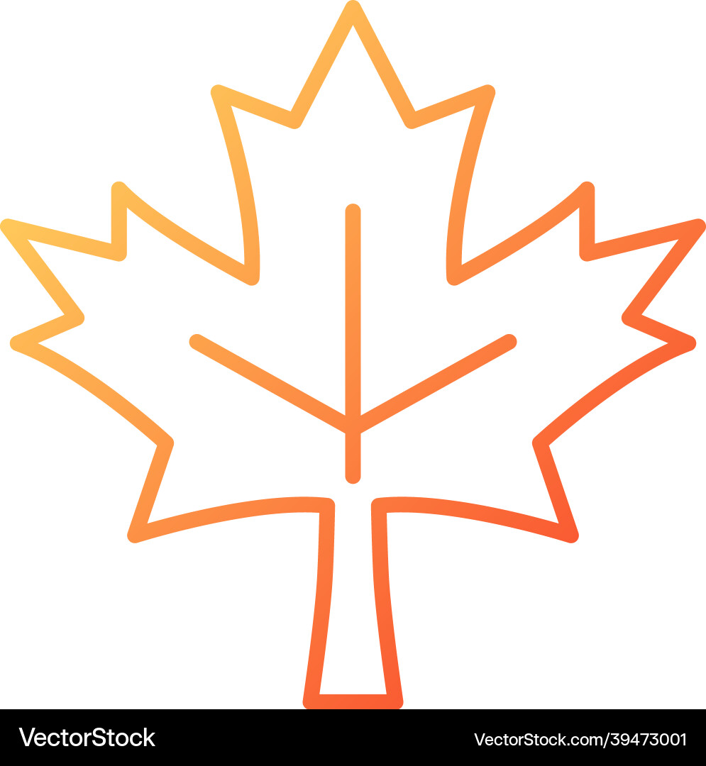Maple leaf gradient linear icon Royalty Free Vector Image