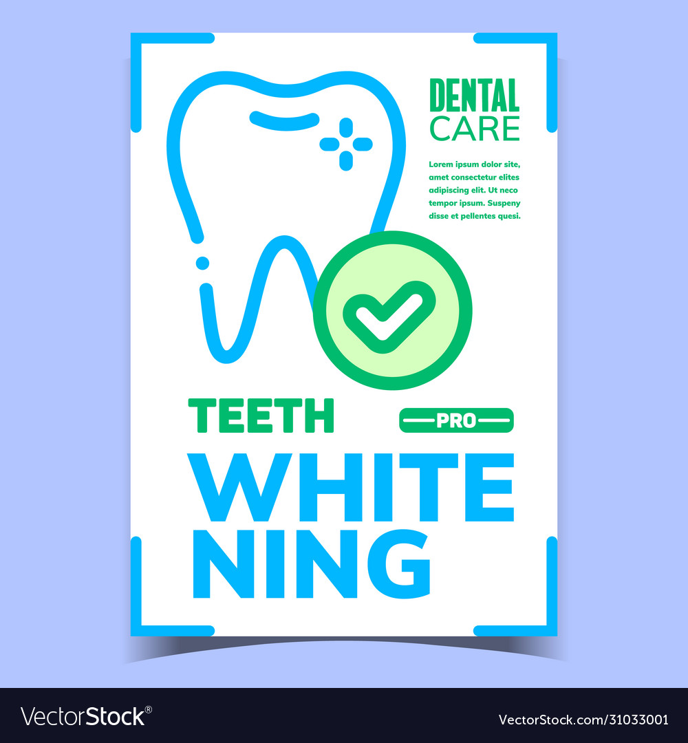 Teeth whitening creative advertising poster Vector Image