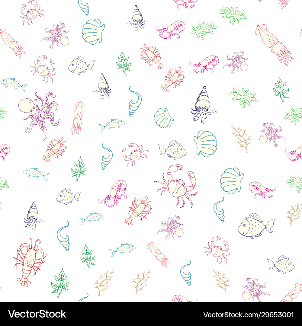 Underwater seamless pattern Royalty Free Vector Image