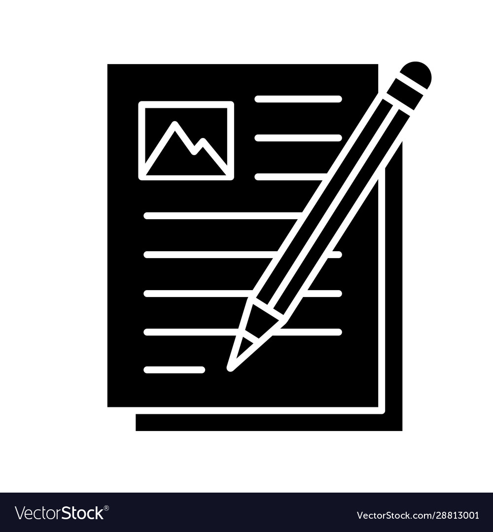 Writing essay glyph icon Royalty Free Vector Image