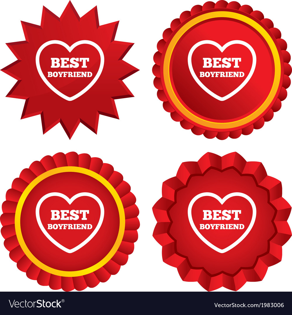 Best boyfriend sign icon heart love symbol Vector Image