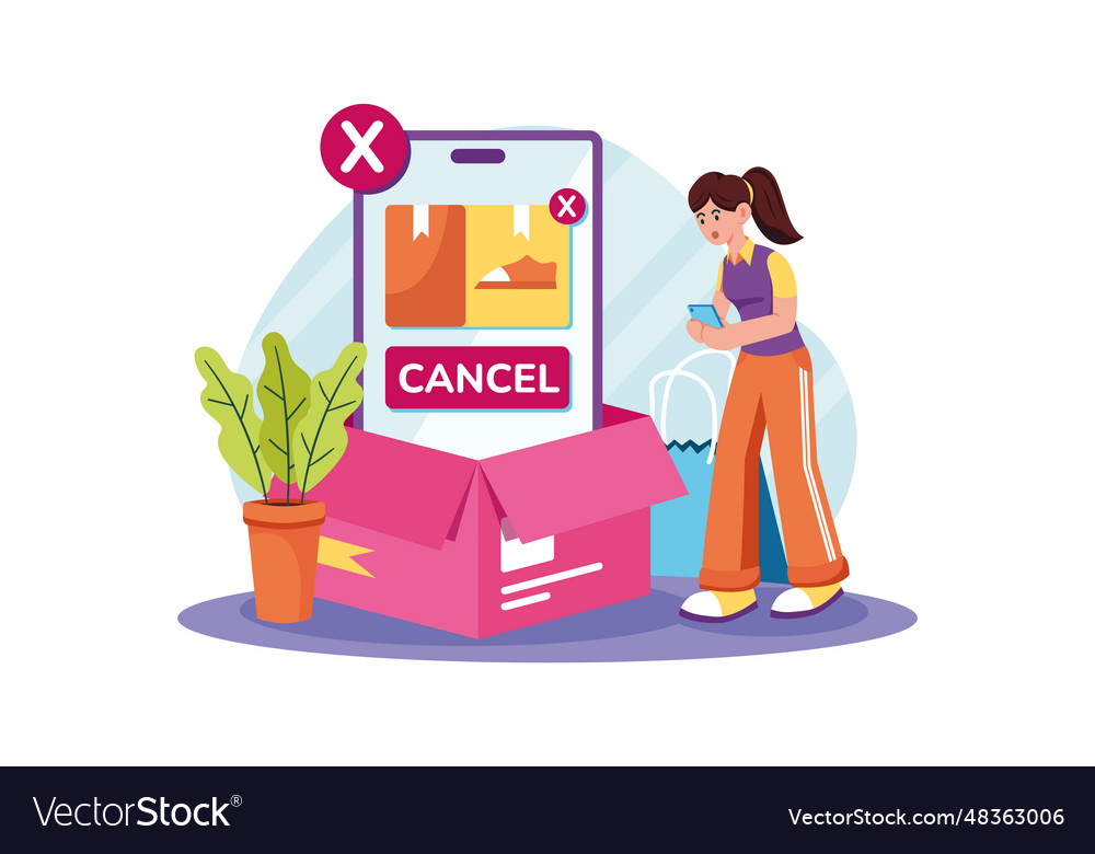 Cancel order concept on white background Vector Image