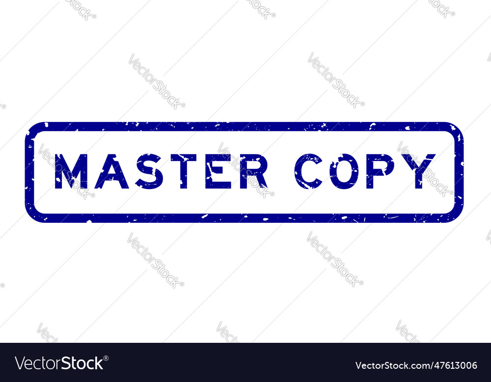 Grunge blue master copy word square rubber seal Vector Image