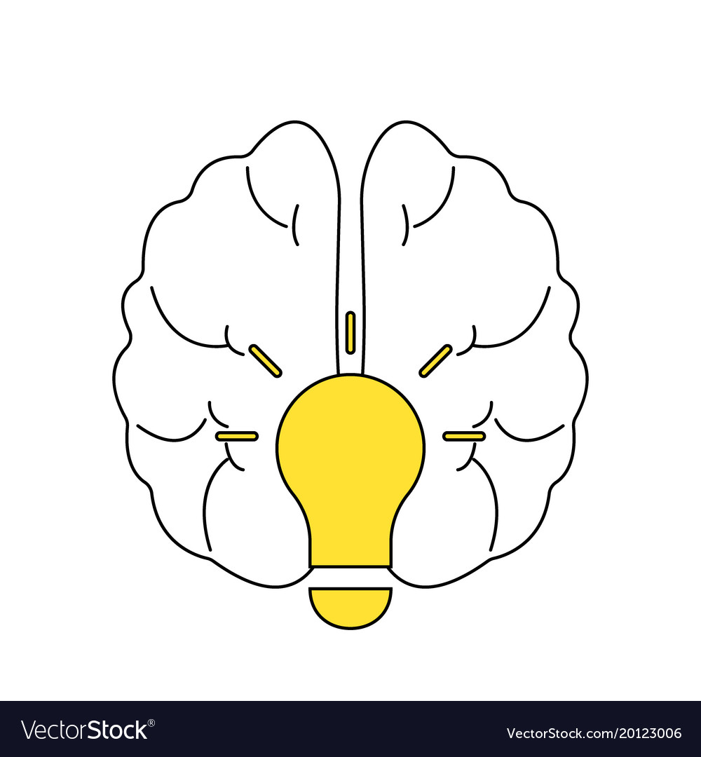 Light bulb idea with brain logo template