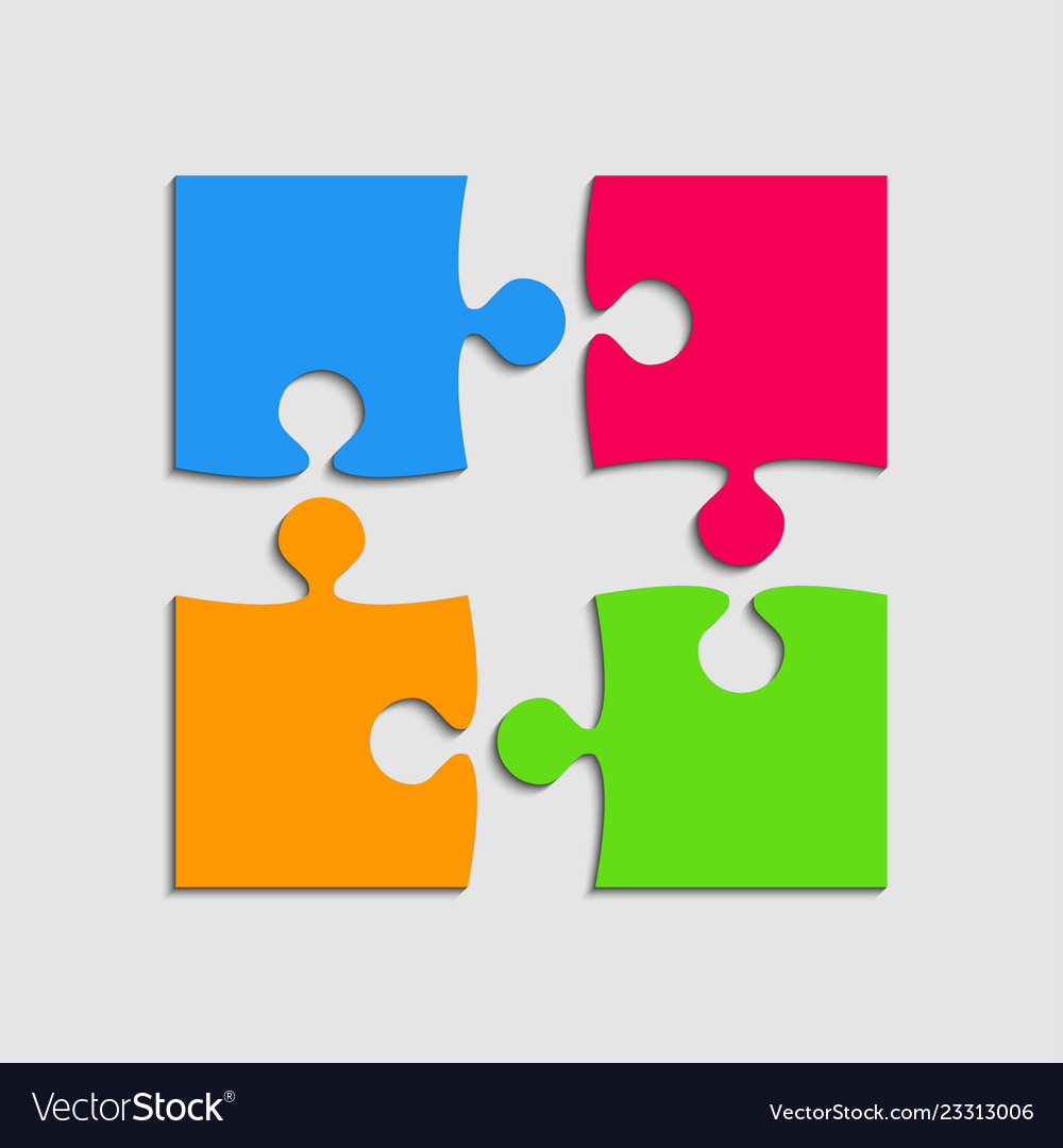 Free Vector  Four squares work process chart template for presentation.