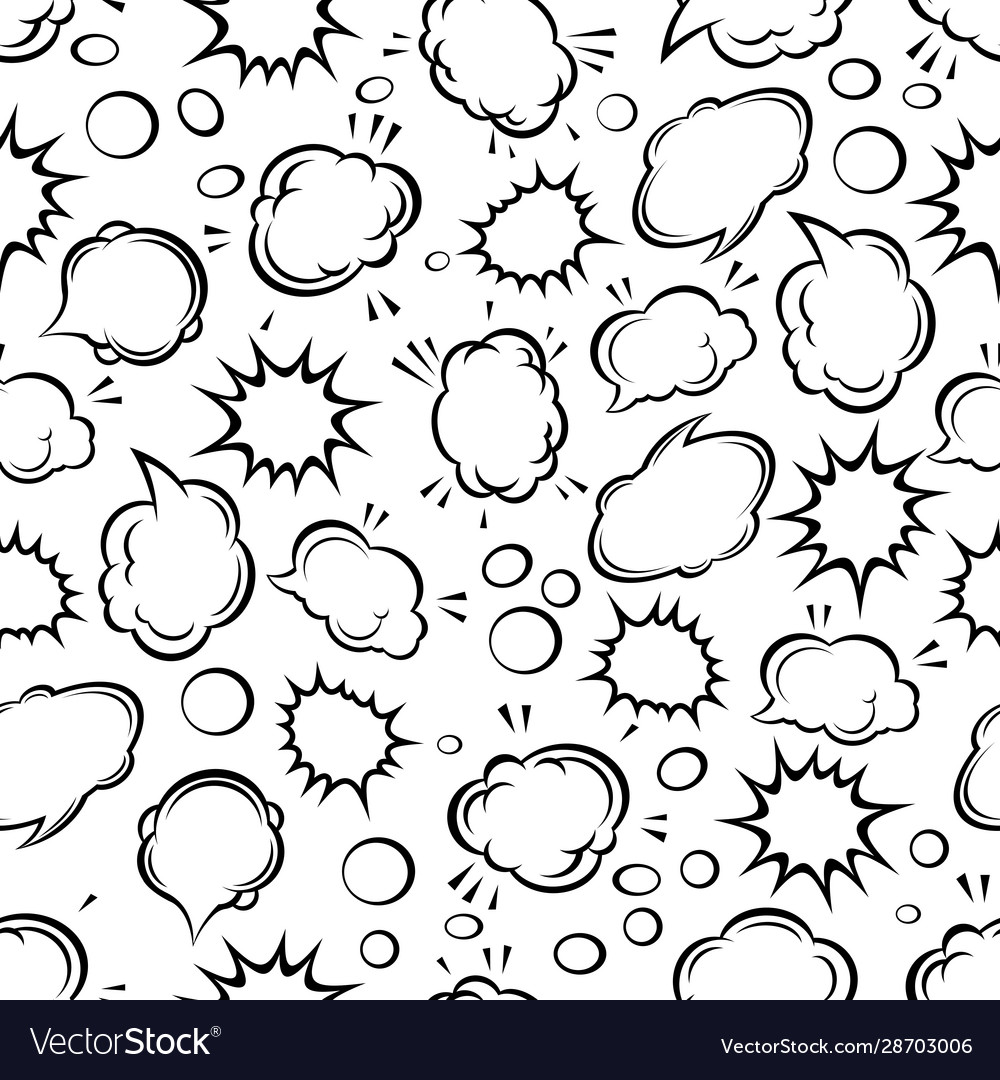 Seamless cartoon comics bubbles pattern Royalty Free Vector