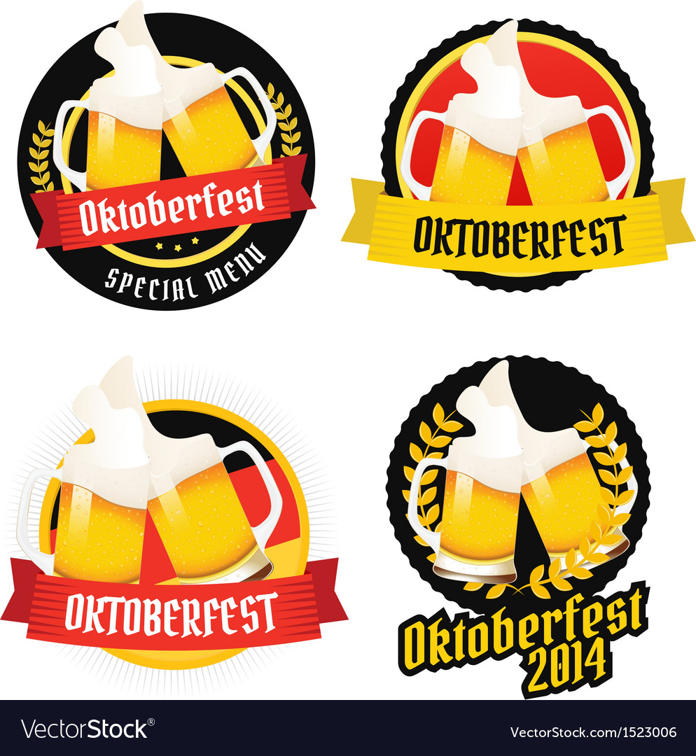 Set of oktoberfest labels badges menu elements Vector Image