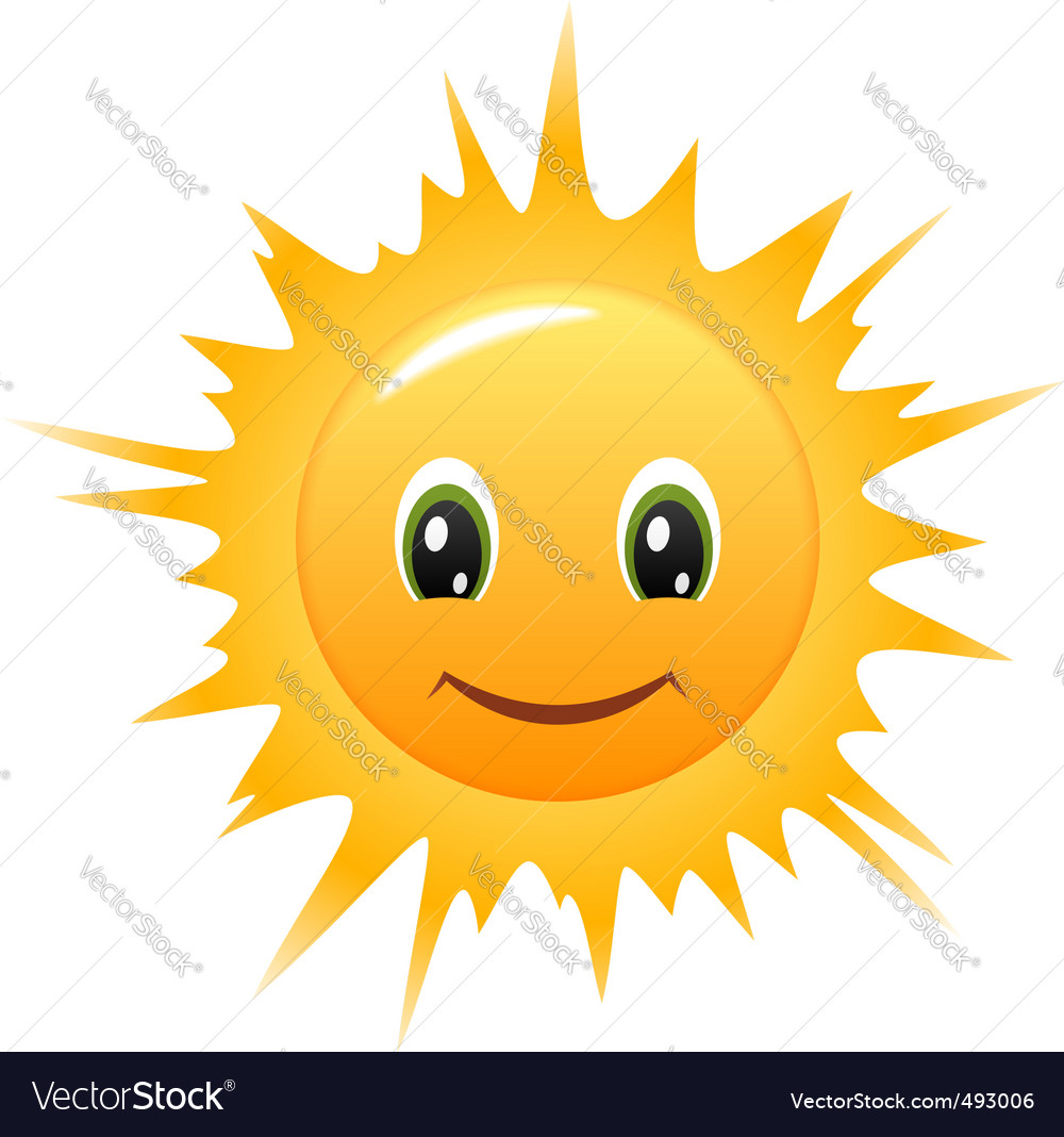 Smiling sun Royalty Free Vector Image - VectorStock