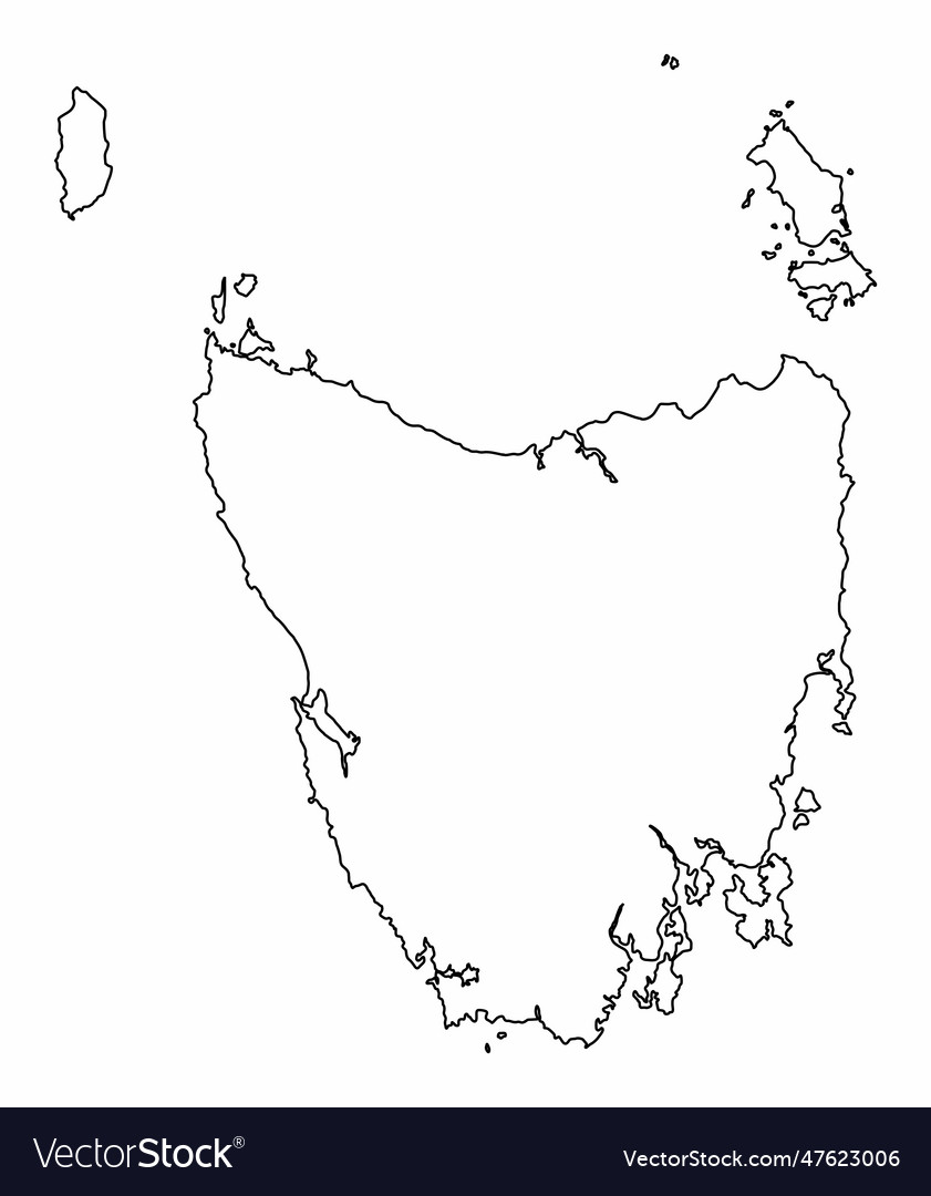 Tasmania map outline Royalty Free Vector Image