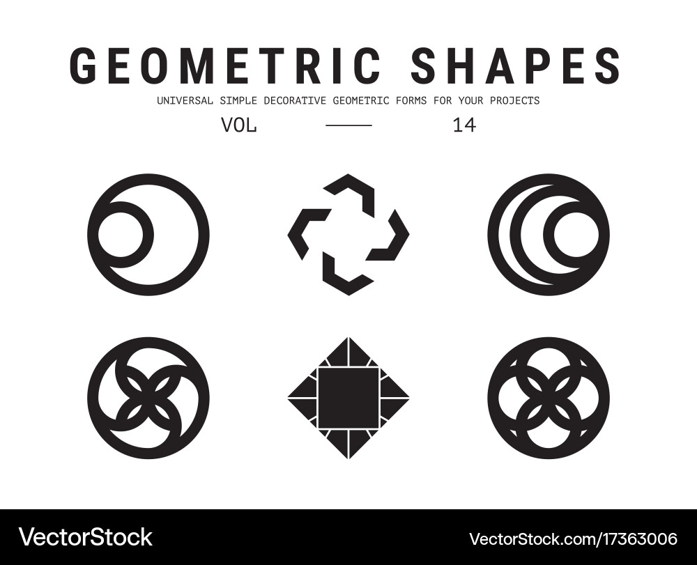 Universal geometric shapes set Royalty Free Vector Image