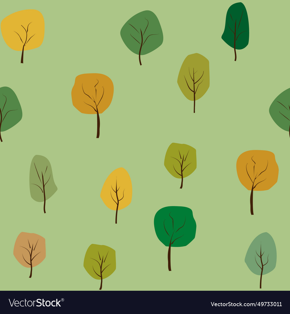 Autumn tree seamless pattern Royalty Free Vector Image