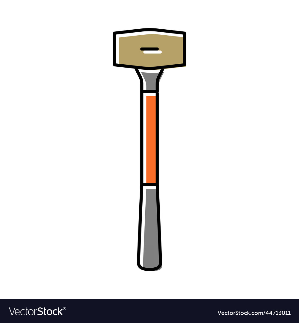 Brass hammer tool color icon Royalty Free Vector Image