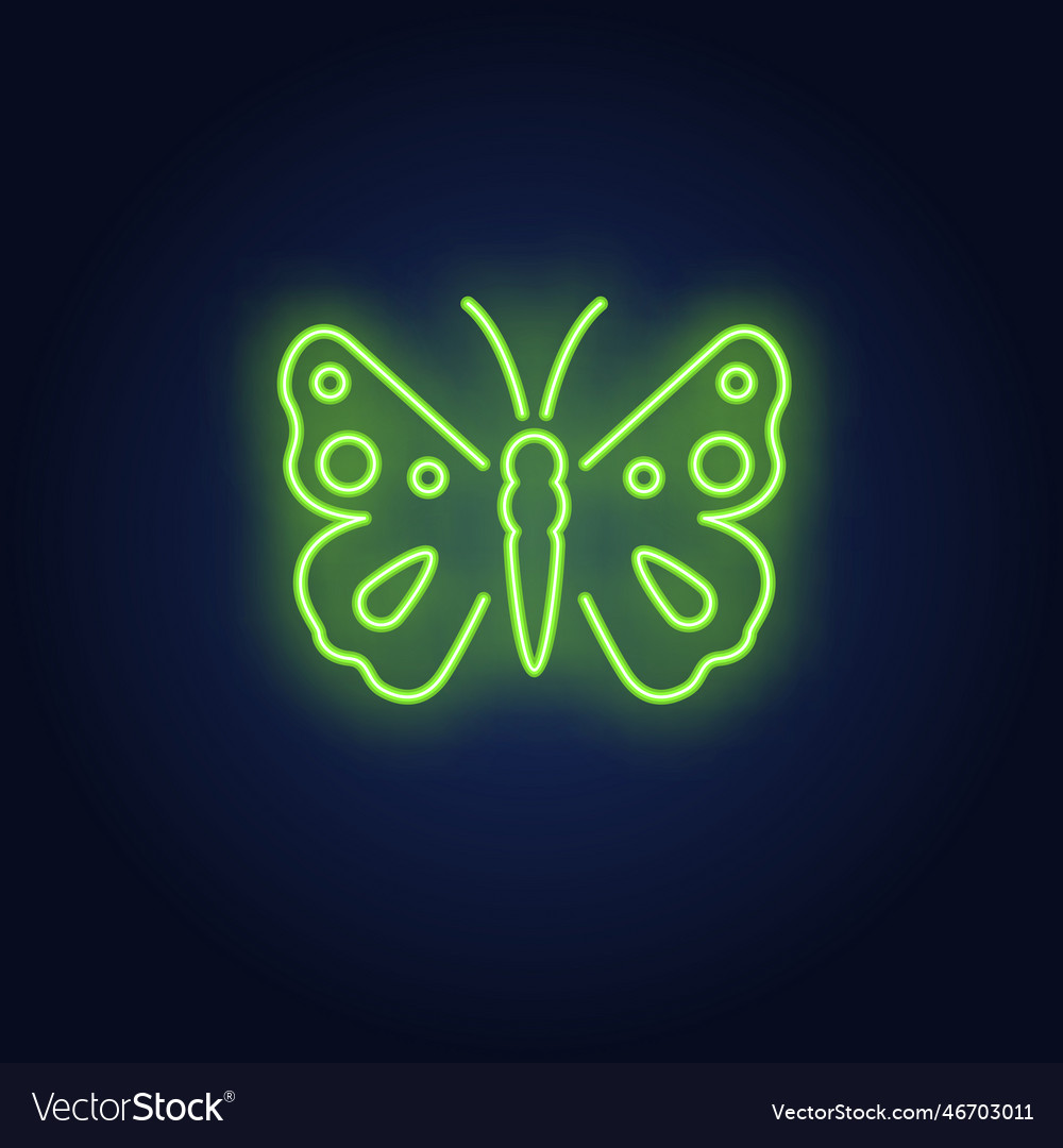 Butterfly neon sign Royalty Free Vector Image - VectorStock