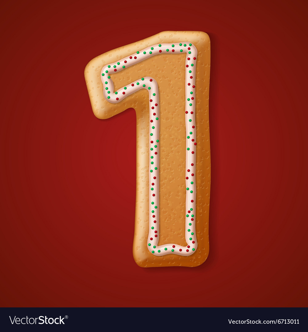 Christmas cookies numbers Royalty Free Vector Image