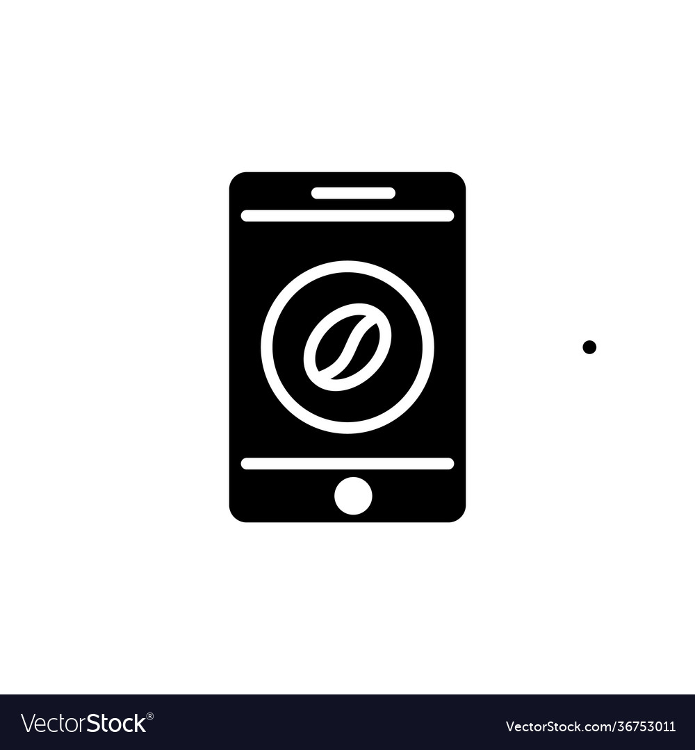 Coffee app icon in logotype Royalty Free Vector Image