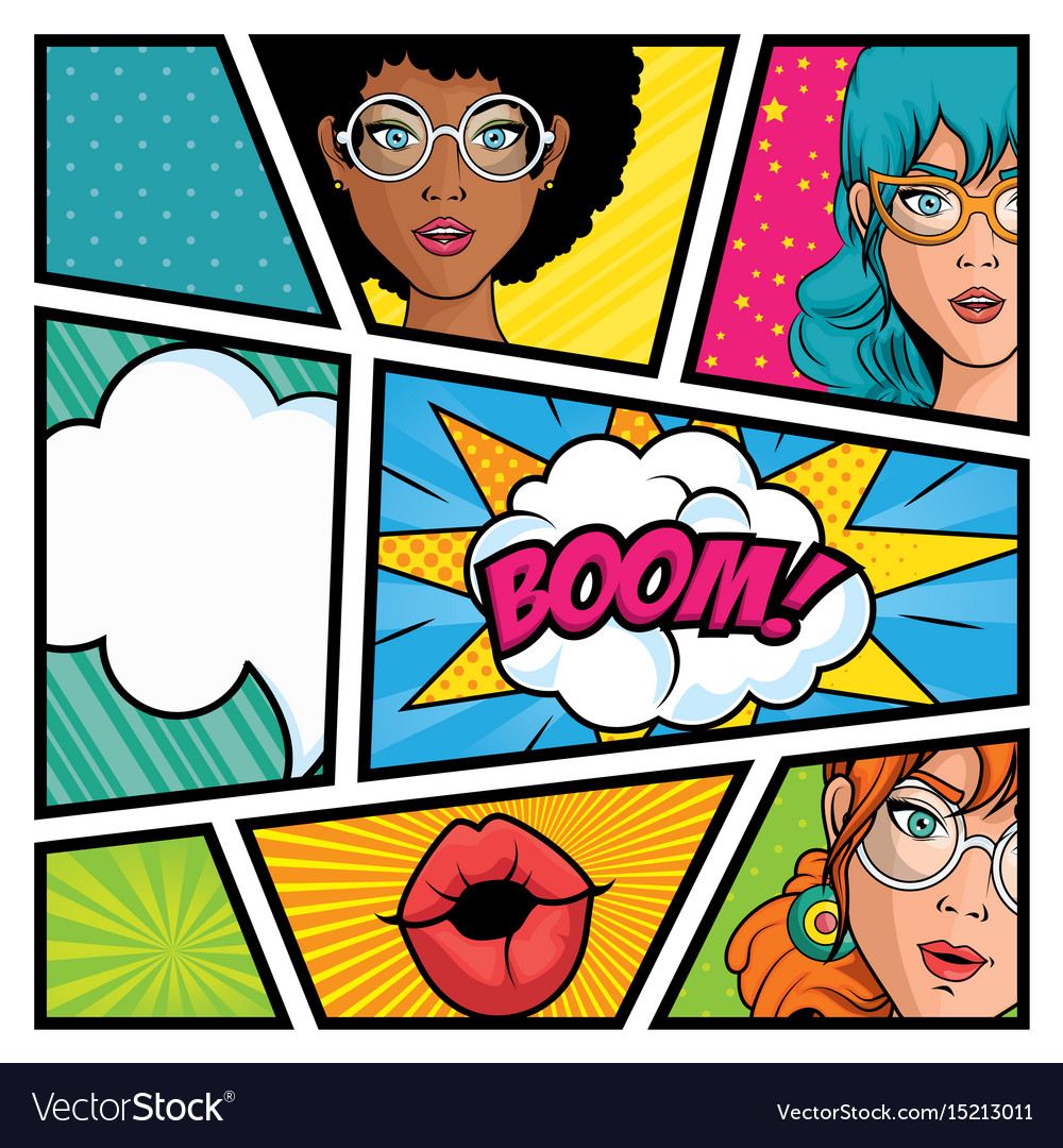 Comic Strip Pop Art Design Royalty Free Vector Image 7715