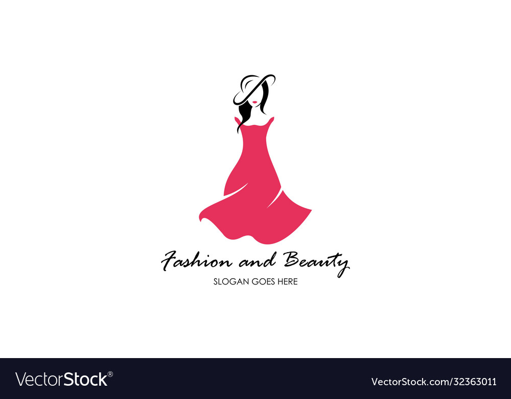 Fashion female dress and beauty logo Royalty Free Vector