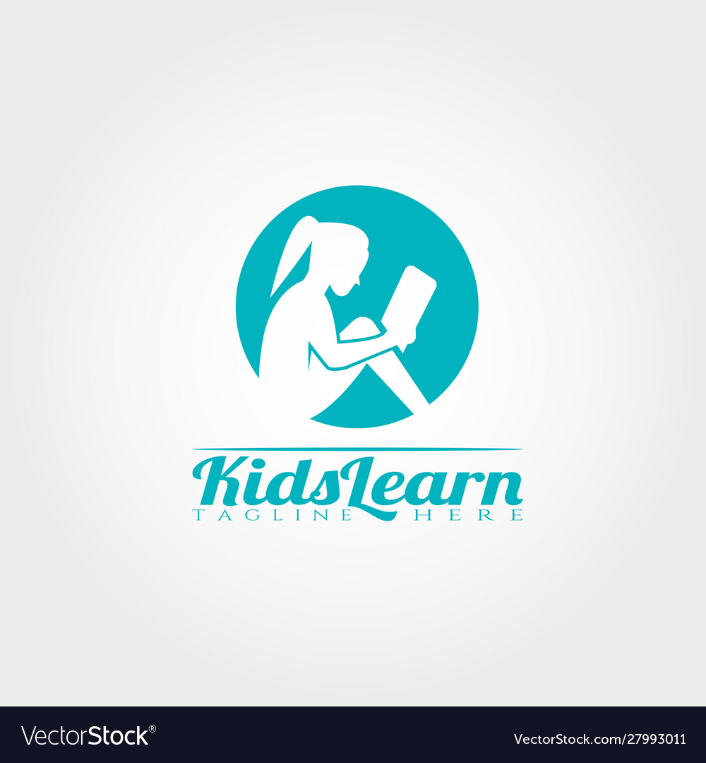 Kid learning logo templatechildren icon