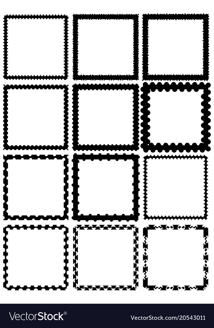 set of square label borders simply shapes in vector image