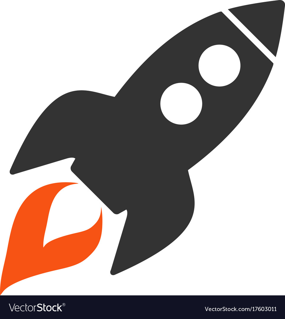 Download Space rocket launch flat icon Royalty Free Vector Image