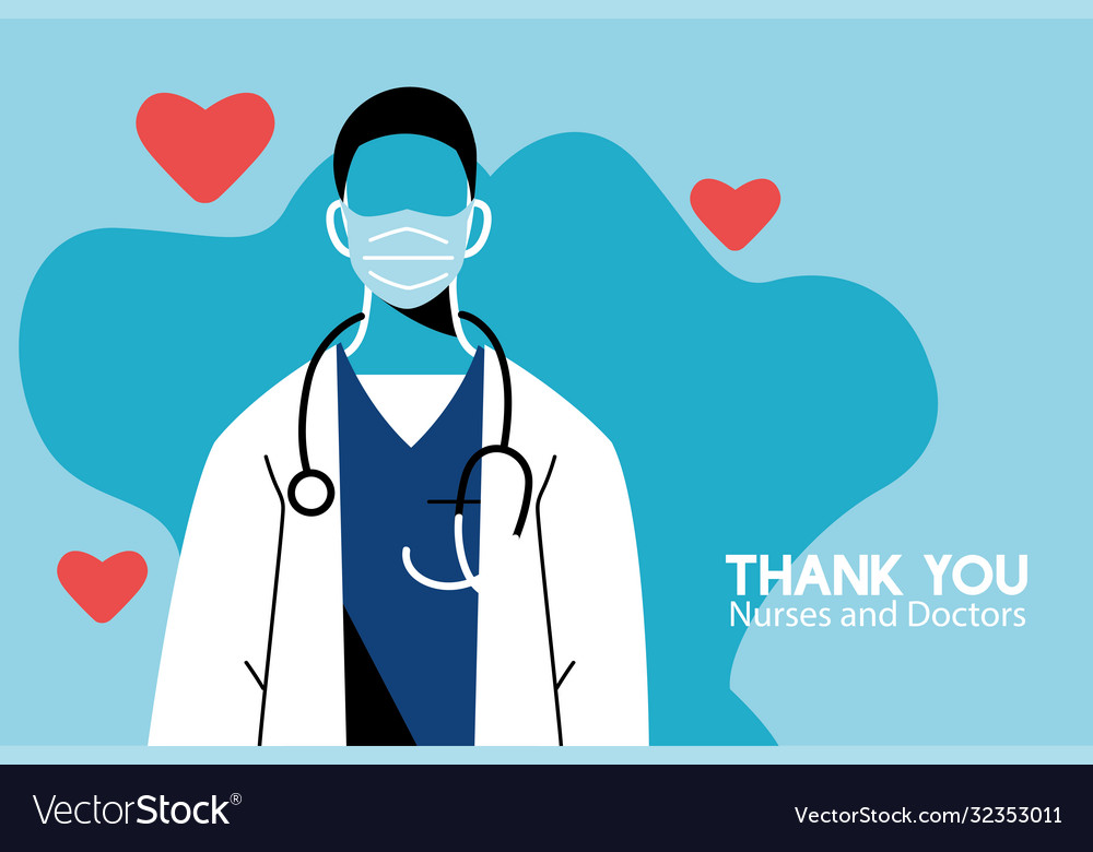 Thanks to doctors who work in hospitals and Vector Image