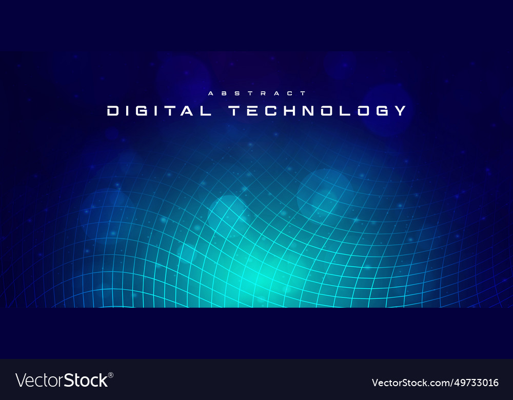 Digital technology futuristic blue green tech ai Vector Image