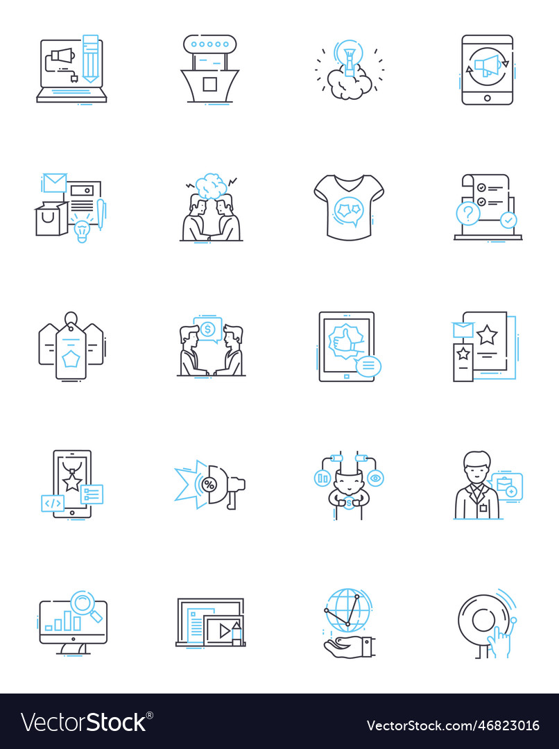 Growth catalysts linear icons set innovation Vector Image