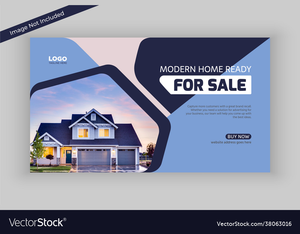 Modern home ready for sale social media banner Vector Image