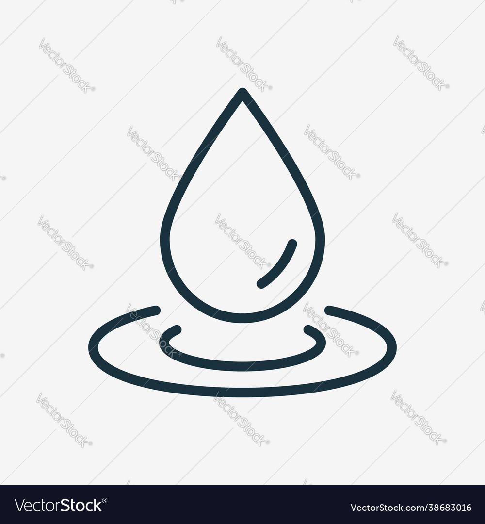 Water drop linear icon droplet and splash Vector Image