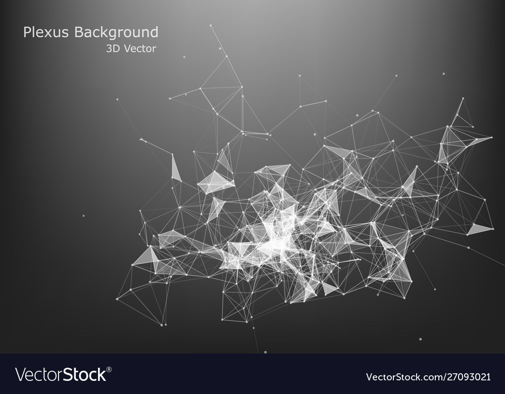 Abstract illuminated particles and lines plexus Vector Image