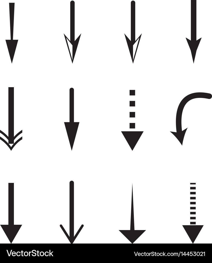 Down arrow icon on white background arrow Vector Image