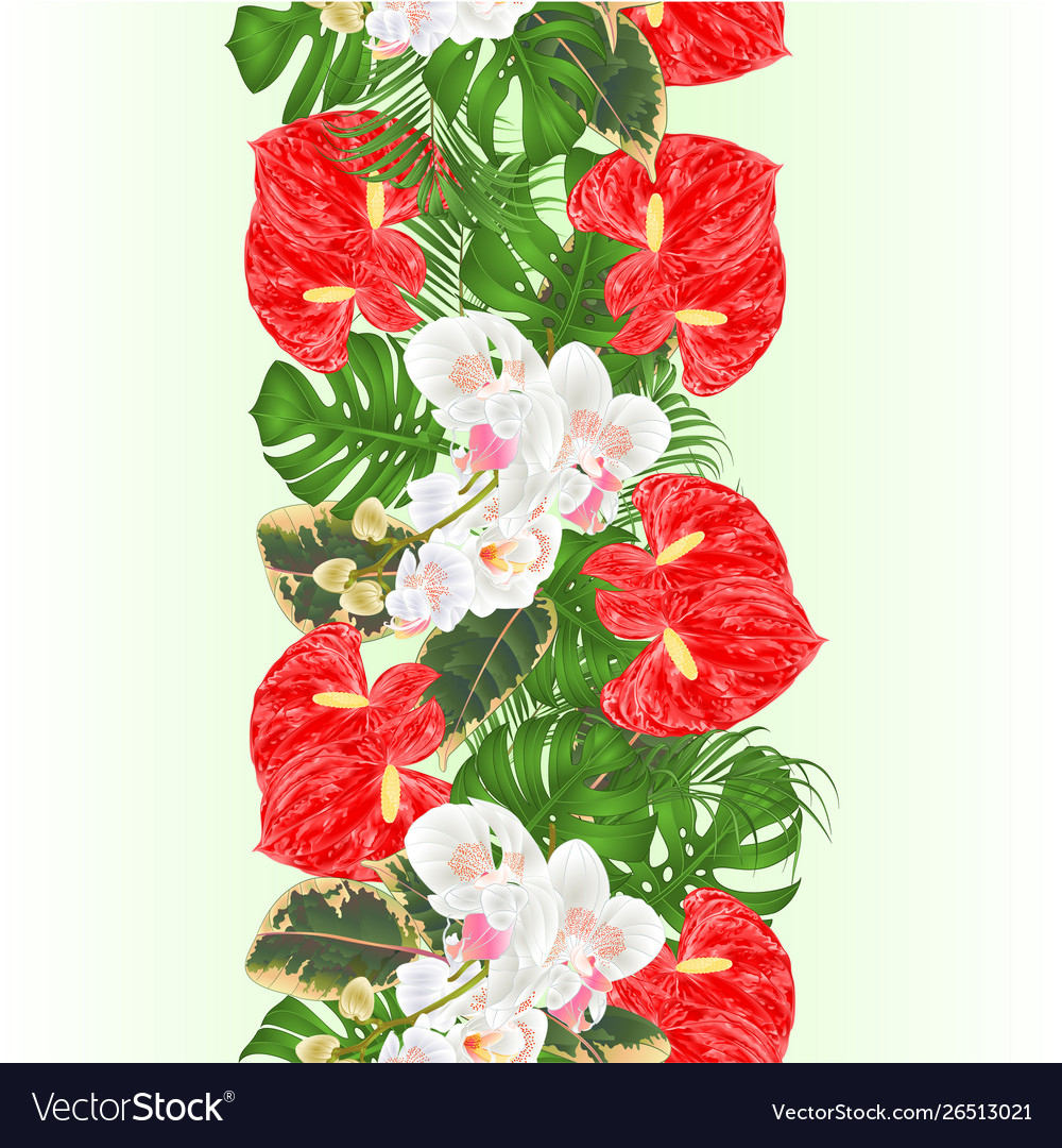 Floral vertical border seamless background