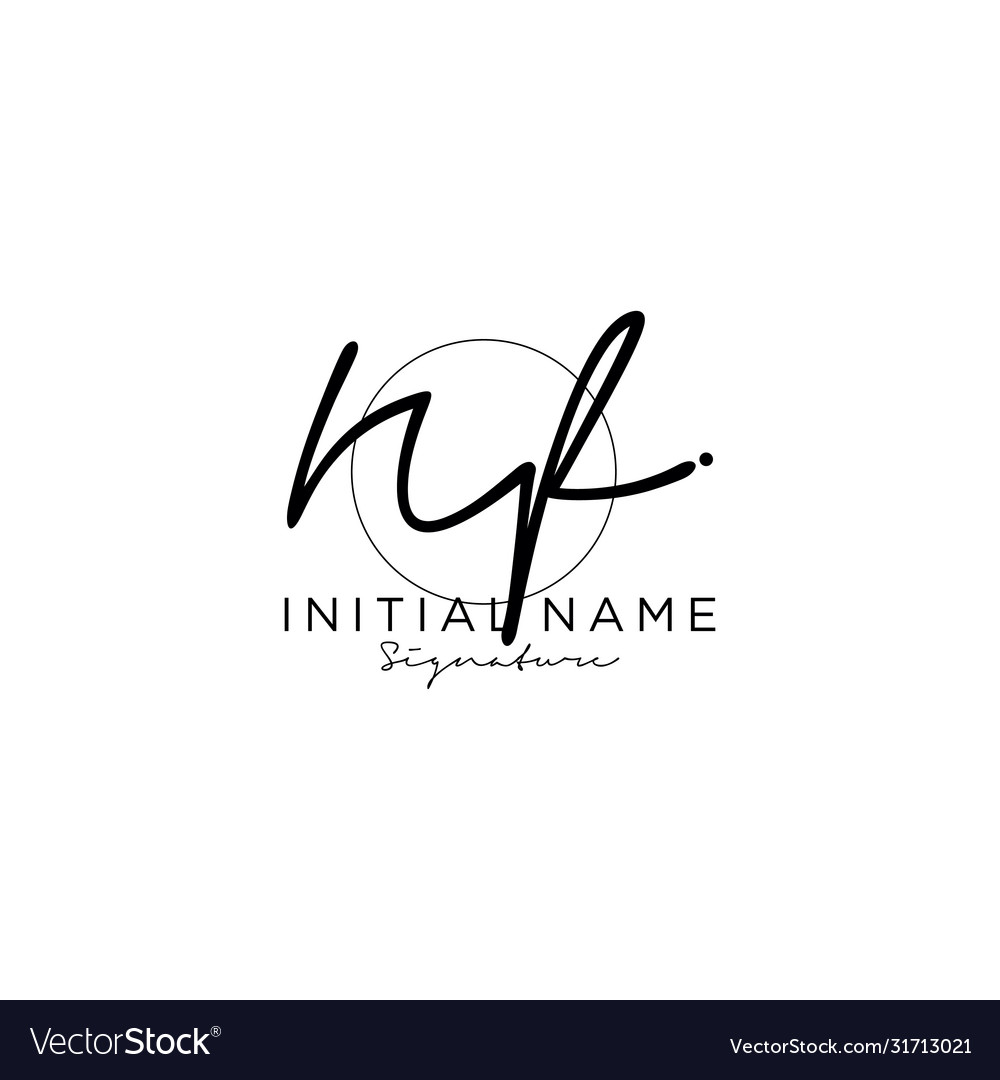 Nf Initial Handwriting Logo Design Royalty Free Vector Image