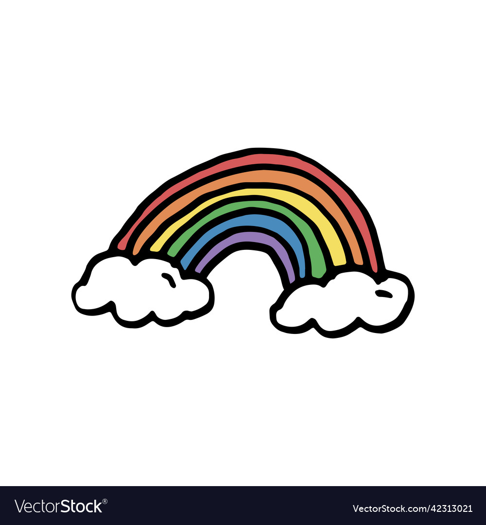 Rainbow colored doodle lgbt pride month Royalty Free Vector