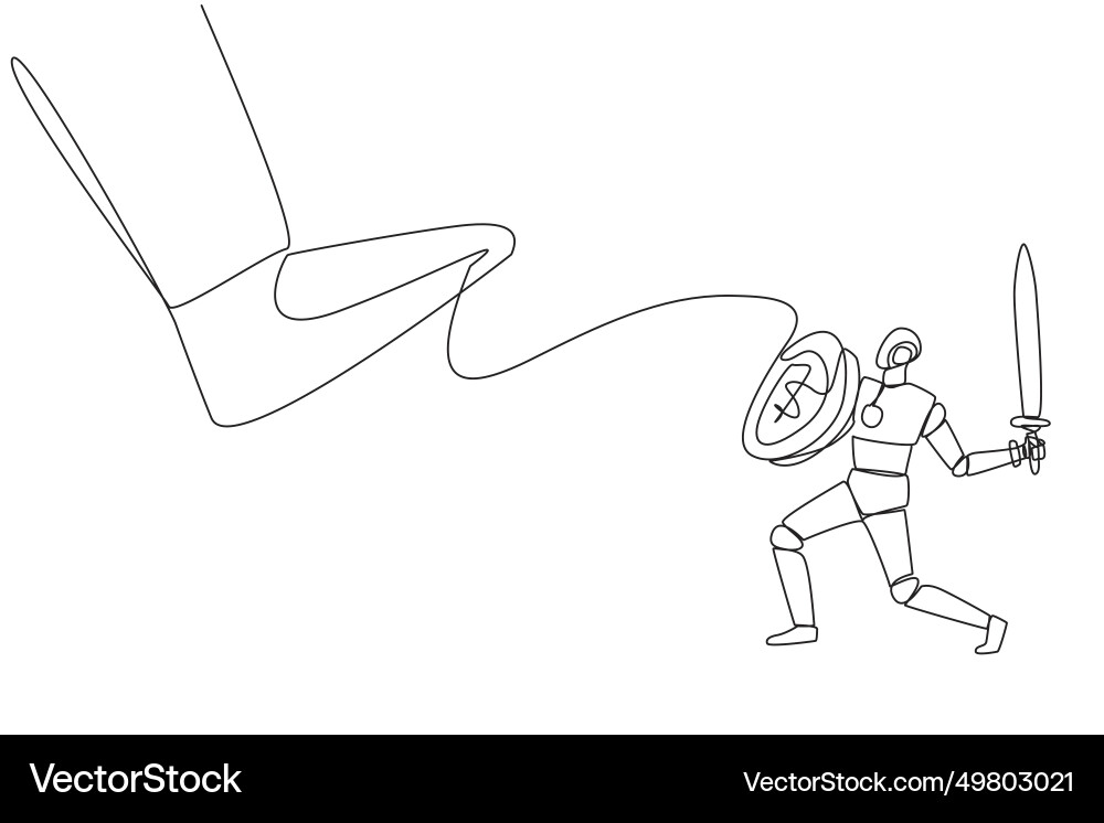 Single Continuous Line Drawing Smart Robot Tries Vector Image