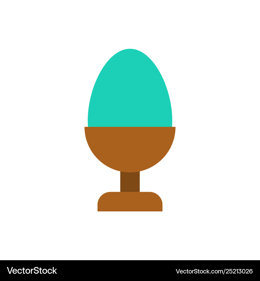 Boiled egg easter flat style icon Royalty Free Vector Image