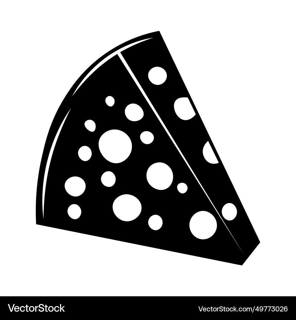 Cheese Black Icon On White Background Royalty Free Vector