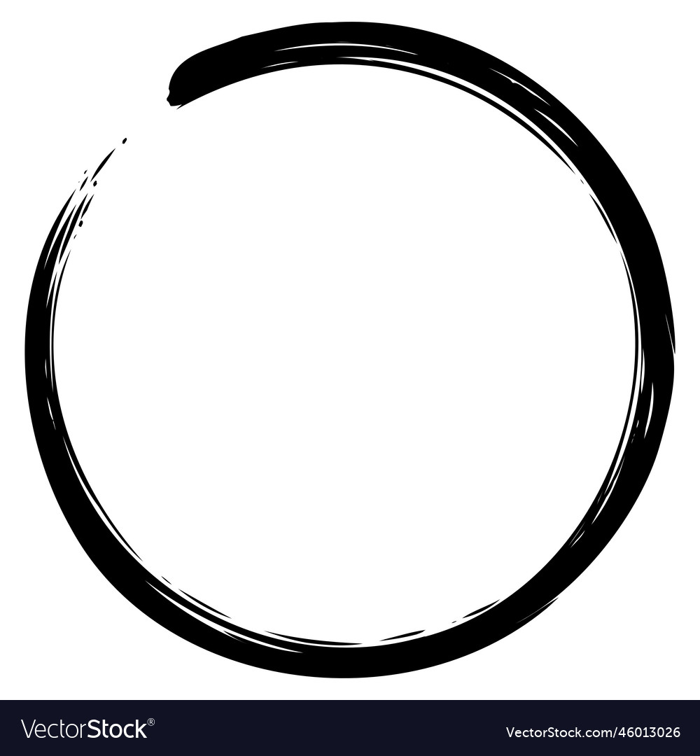 Enso zen japanese circle brush paint grunge Vector Image