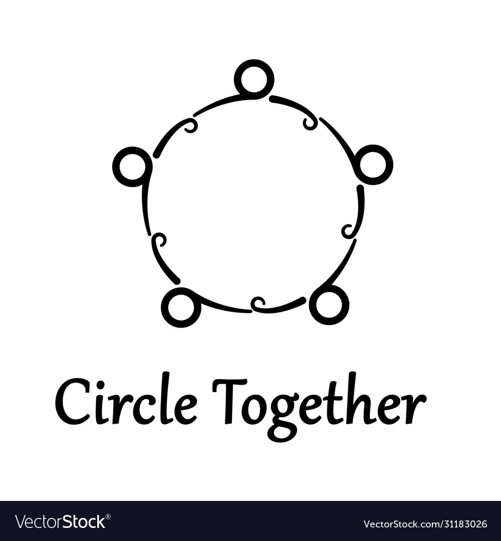 People connect circle group logo