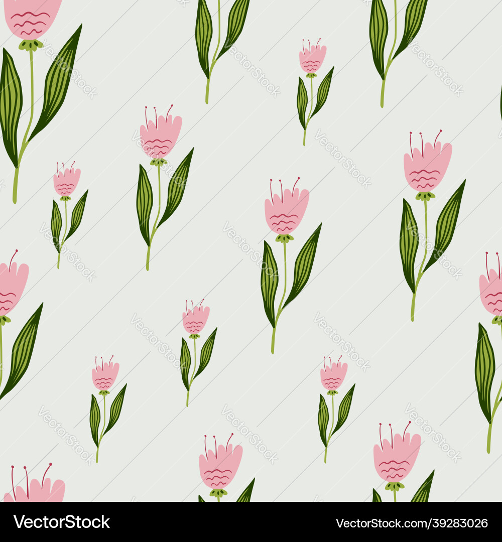 Random wildflower seamless pattern on white Vector Image