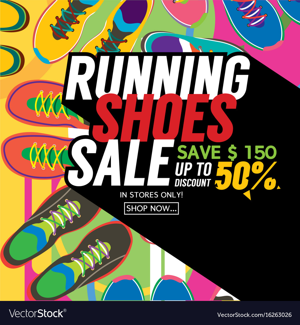 Running shoes sale banner Royalty Free 