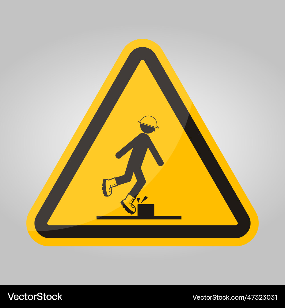 Caution watch your step sign on white background Vector Image