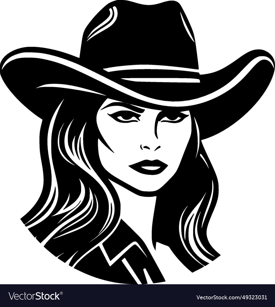 Cowgirl - Minimalist And Simple Silhouette Vector Image