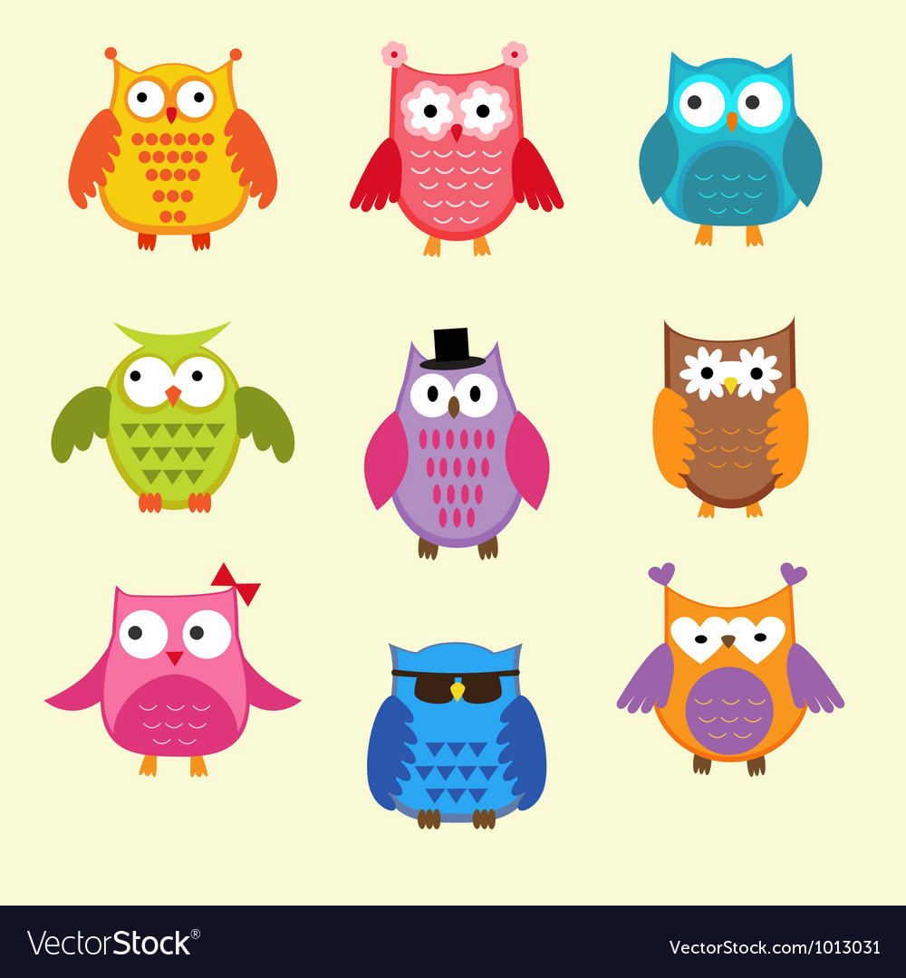 Cute owls Royalty Free Vector Image - VectorStock