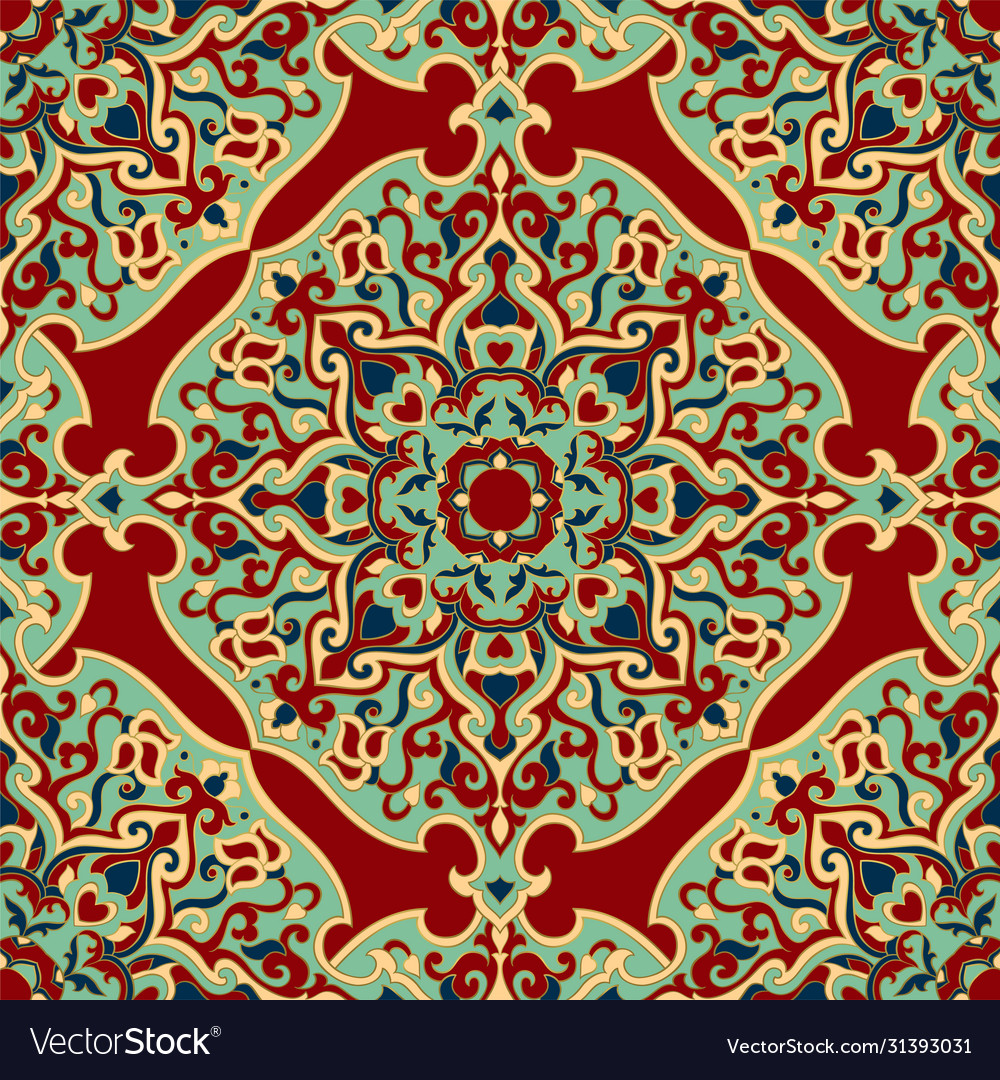 Ornamental colorful pattern with mandala Vector Image