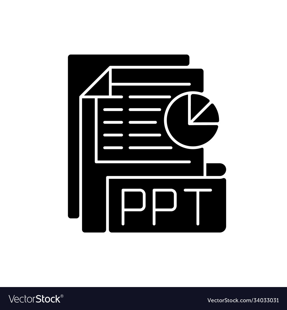 Ppt file black glyph icon