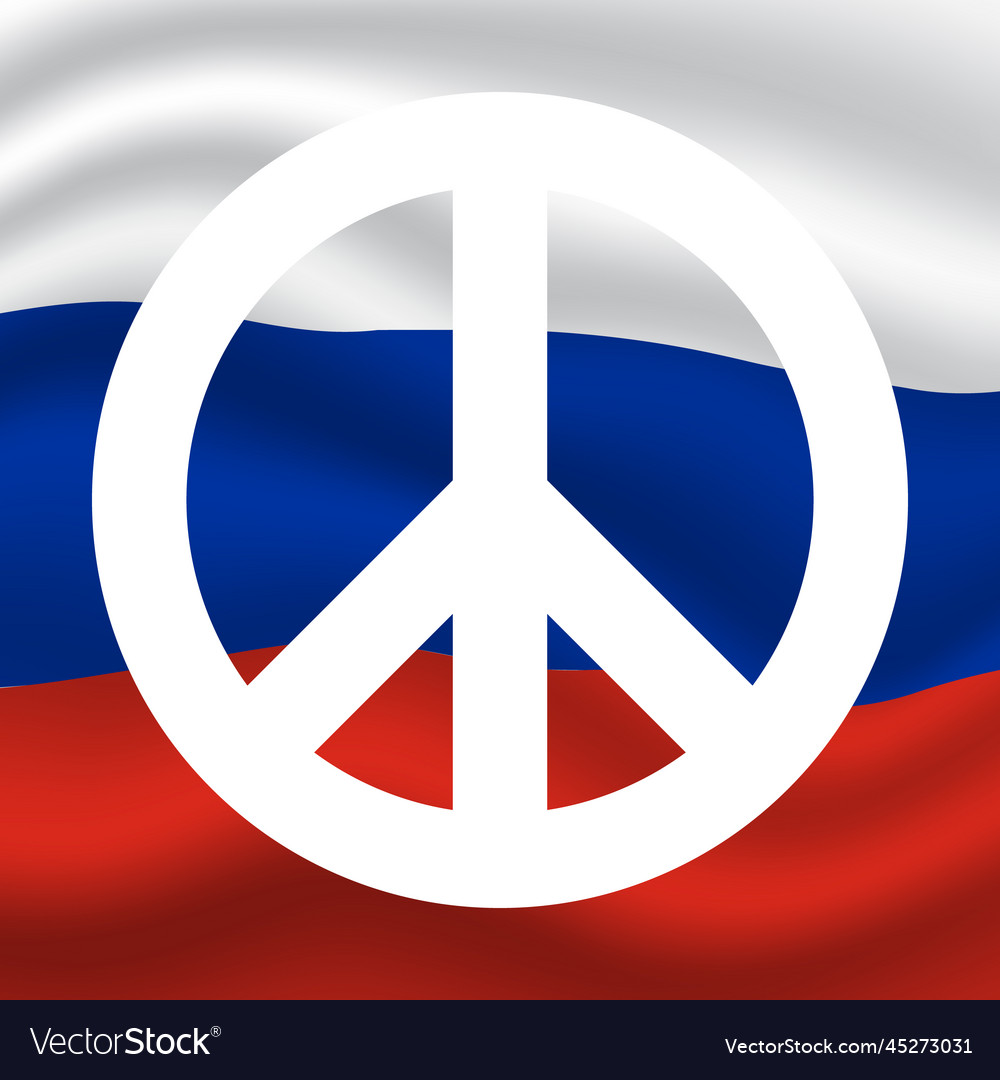 Ukraine russia conflict peace flag russia Vector Image