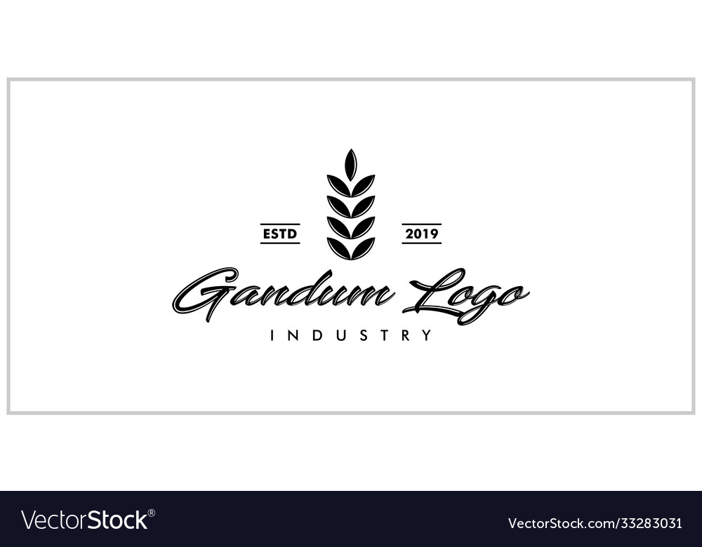 Vintage logo bread flour rice or wheat