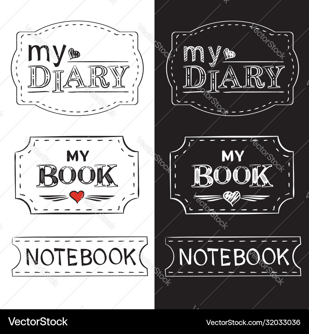 A collection labels for notebooks Royalty Free Vector Image