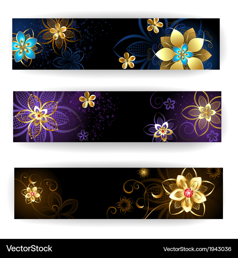 Banner With Abstract Flowers Royalty Free Vector Image
